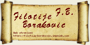 Filotije Boraković vizit kartica